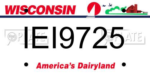 IEI9725 Wisconsin License Plate