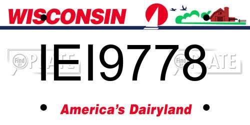 IEI9778 Wisconsin License Plate