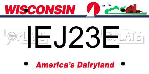 IEJ23E Wisconsin License Plate