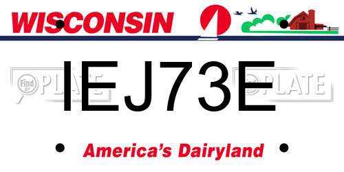IEJ73E Wisconsin License Plate