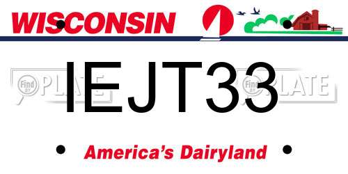 IEJT33 Wisconsin License Plate