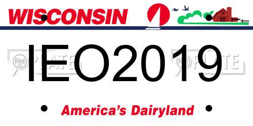 IEO2019 Wisconsin License Plate