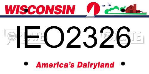 IEO2326 Wisconsin License Plate