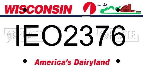 IEO2376 Wisconsin License Plate