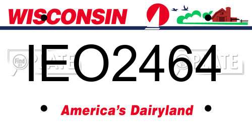 IEO2464 Wisconsin License Plate