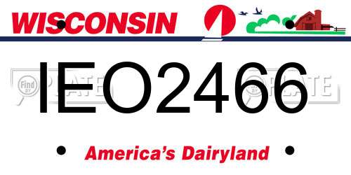 IEO2466 Wisconsin License Plate
