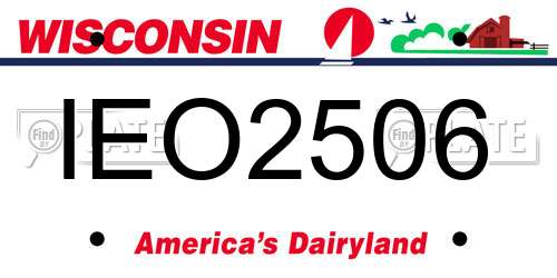 IEO2506 Wisconsin License Plate