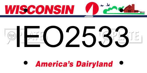 IEO2533 Wisconsin License Plate