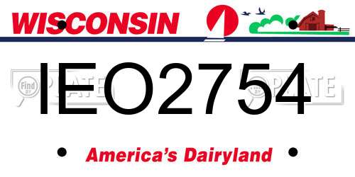 IEO2754 Wisconsin License Plate