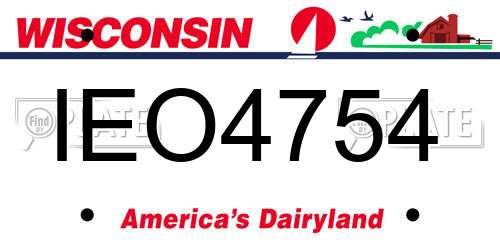 IEO4754 Wisconsin License Plate