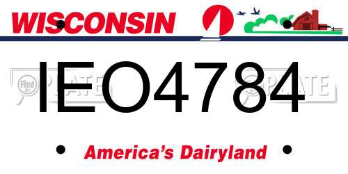 IEO4784 Wisconsin License Plate