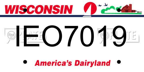IEO7019 Wisconsin License Plate