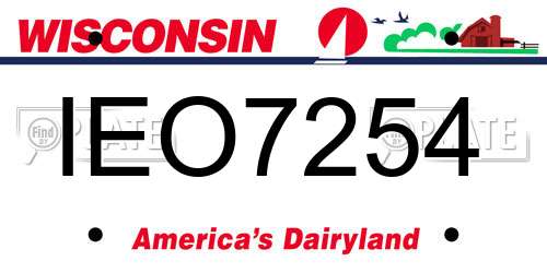IEO7254 Wisconsin License Plate