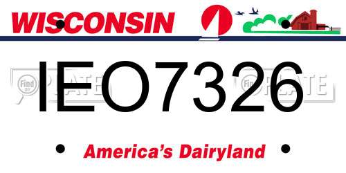IEO7326 Wisconsin License Plate