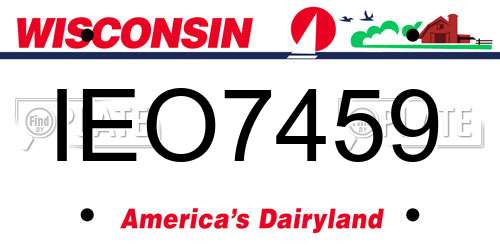 IEO7459 Wisconsin License Plate