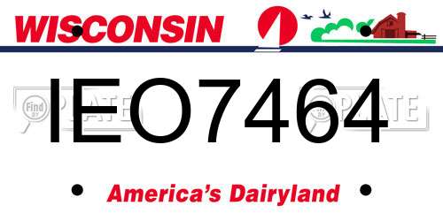 IEO7464 Wisconsin License Plate