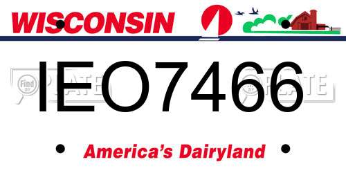 IEO7466 Wisconsin License Plate