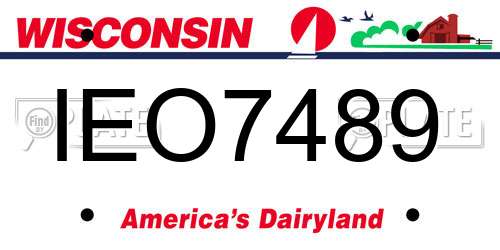 IEO7489 Wisconsin License Plate