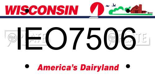 IEO7506 Wisconsin License Plate
