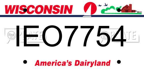 IEO7754 Wisconsin License Plate