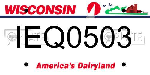 IEQ0503 Wisconsin License Plate