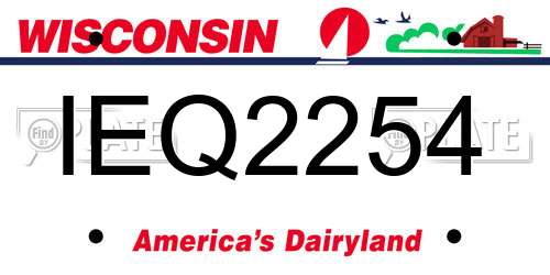 IEQ2254 Wisconsin License Plate