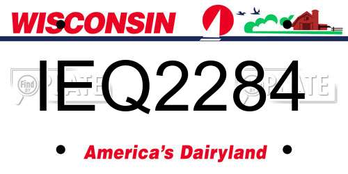 IEQ2284 Wisconsin License Plate