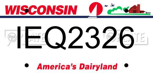 IEQ2326 Wisconsin License Plate