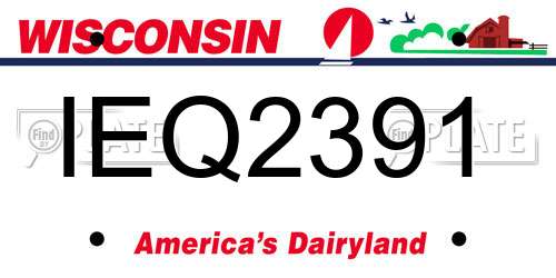 IEQ2391 Wisconsin License Plate