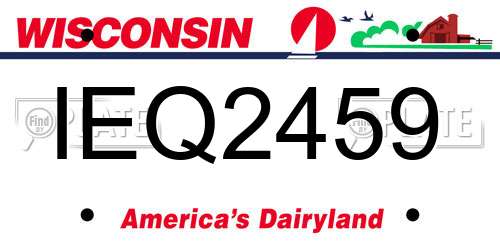 IEQ2459 Wisconsin License Plate