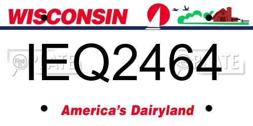 IEQ2464 Wisconsin License Plate