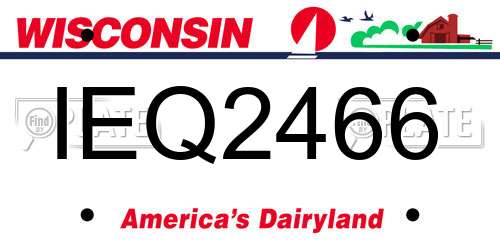 IEQ2466 Wisconsin License Plate