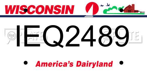 IEQ2489 Wisconsin License Plate