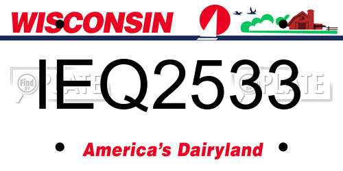IEQ2533 Wisconsin License Plate