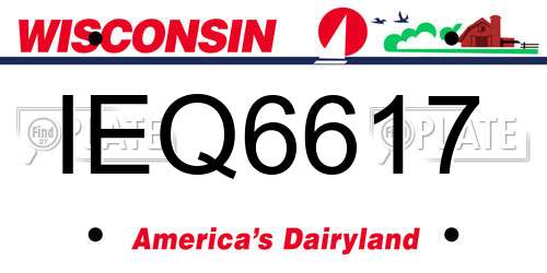 IEQ6617 Wisconsin License Plate