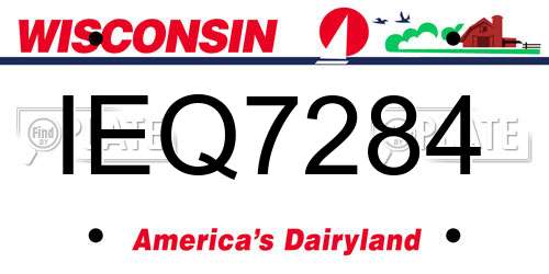 IEQ7284 Wisconsin License Plate