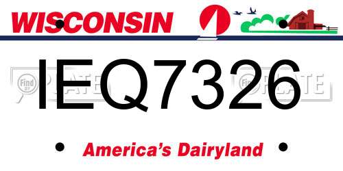 IEQ7326 Wisconsin License Plate