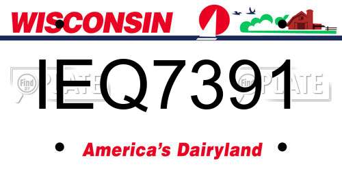 IEQ7391 Wisconsin License Plate