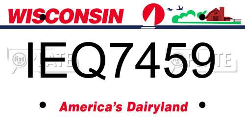 IEQ7459 Wisconsin License Plate