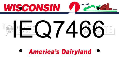 IEQ7466 Wisconsin License Plate