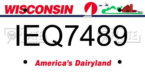 IEQ7489 Wisconsin License Plate