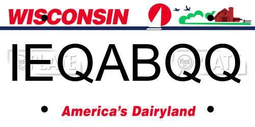 IEQABQQ Wisconsin License Plate