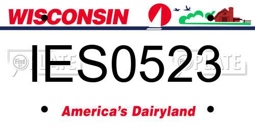 IES0523 Wisconsin License Plate
