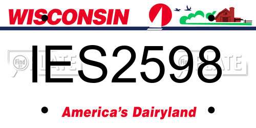 IES2598 Wisconsin License Plate