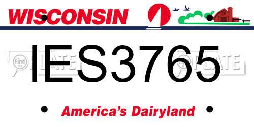 IES3765 Wisconsin License Plate