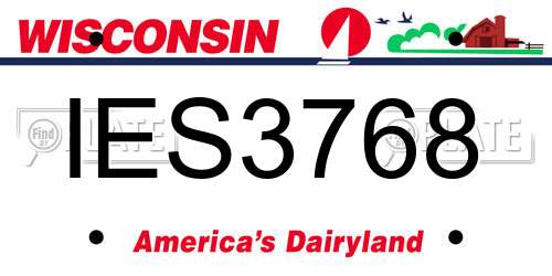 IES3768 Wisconsin License Plate