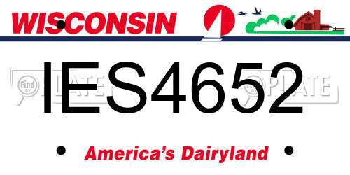 IES4652 Wisconsin License Plate