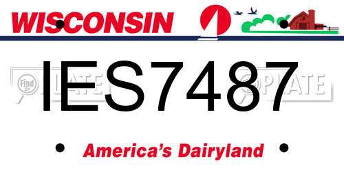 IES7487 Wisconsin License Plate