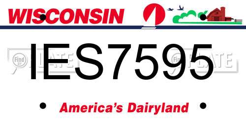 IES7595 Wisconsin License Plate
