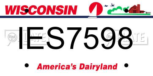 IES7598 Wisconsin License Plate